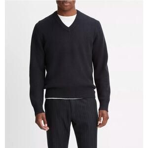 Vince Mens Vneck Cashmere Sweater Navy Blue Size Medium